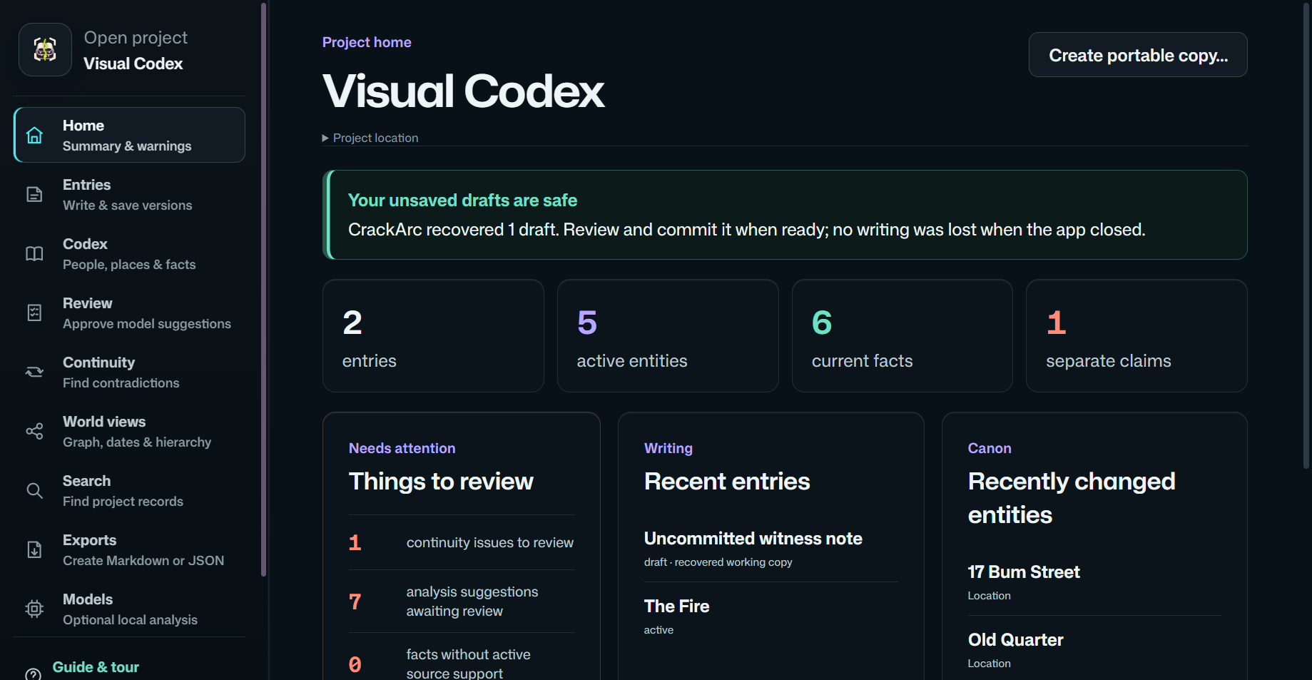 CrackArc interface