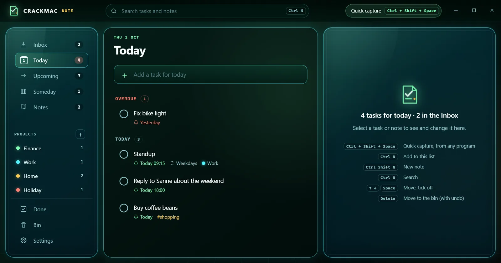 CrackNote interface